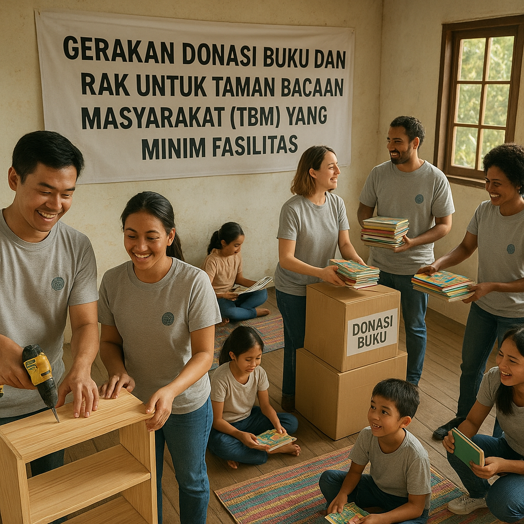 Gerakan Donasi Buku dan Rak untuk Taman Bacaan Masyarakat (TBM) yang Minim Fasilitas
