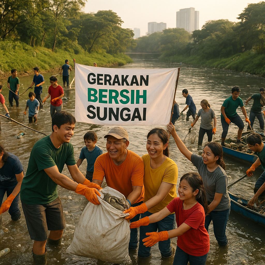 Gerakan Bersih Sungai: Puluhan Komunitas Kolaborasi Selamatkan Ciliwung dari Sampah Plastik