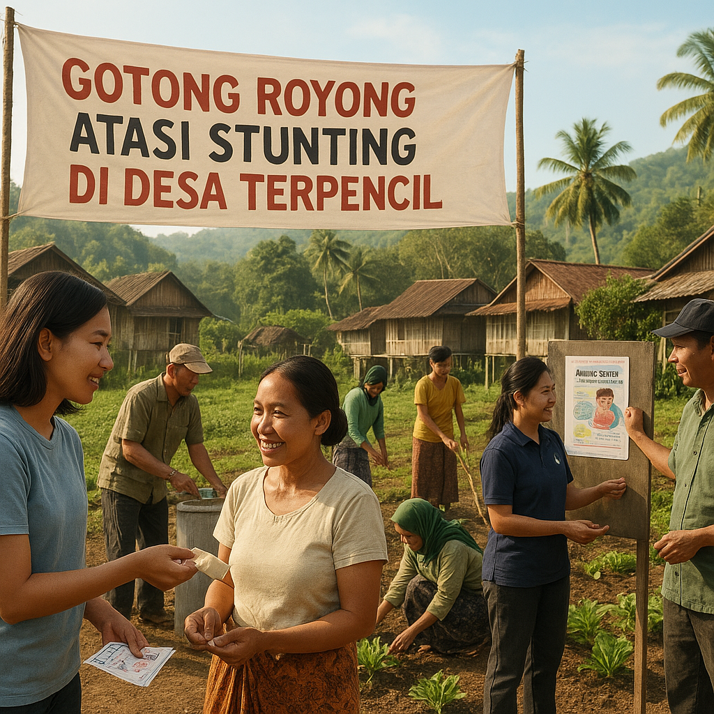 Gotong Royong Atasi Stunting di Desa Terpencil