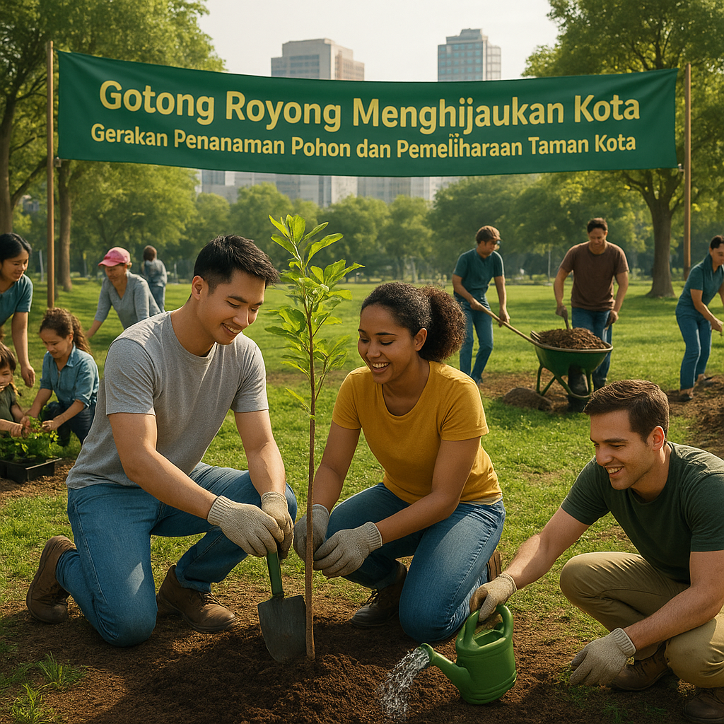 Gotong Royong Menghijaukan Kota: Gerakan Penanaman Pohon dan Pemeliharaan Taman Kota