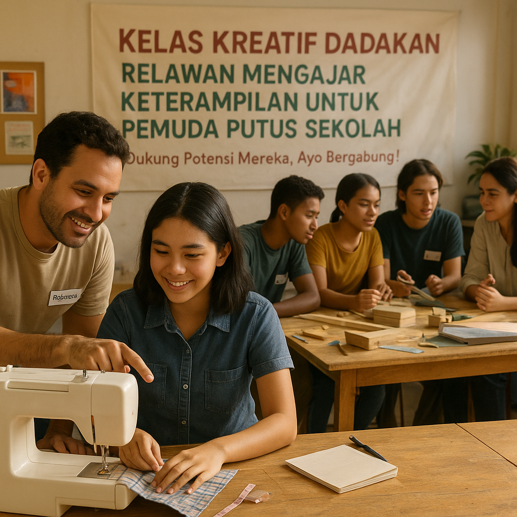 Kelas Kreatif Dadakan: Relawan Mengajar Keterampilan untuk Pemuda Putus Sekolah