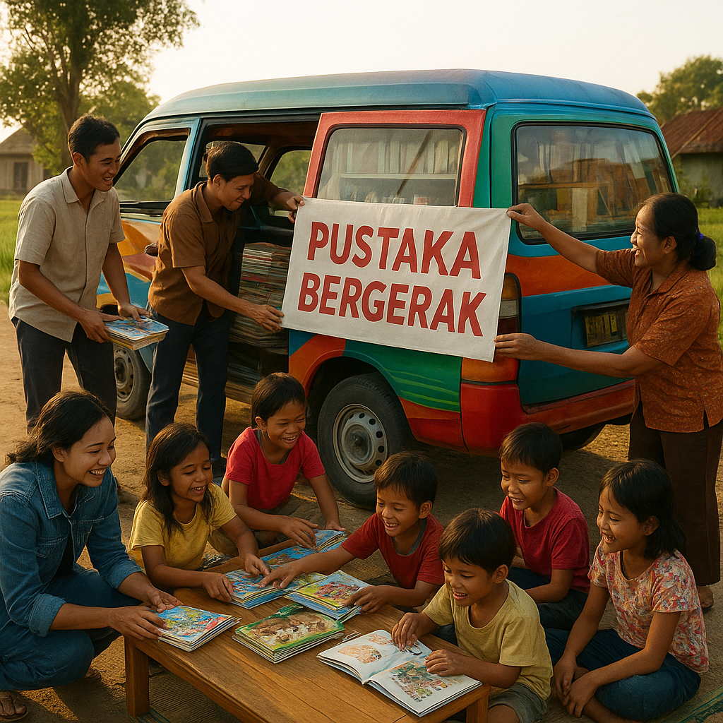 Bangkitkan Literasi Anak Desa dengan Koleksi Buku Bergerak