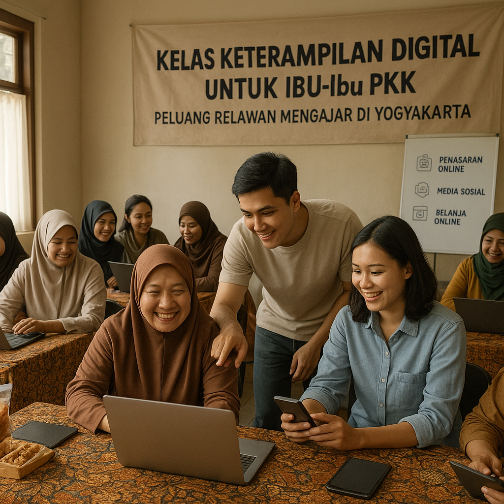 Kelas Keterampilan Digital untuk Ibu-ibu PKK: Peluang Relawan Mengajar di Yogyakarta