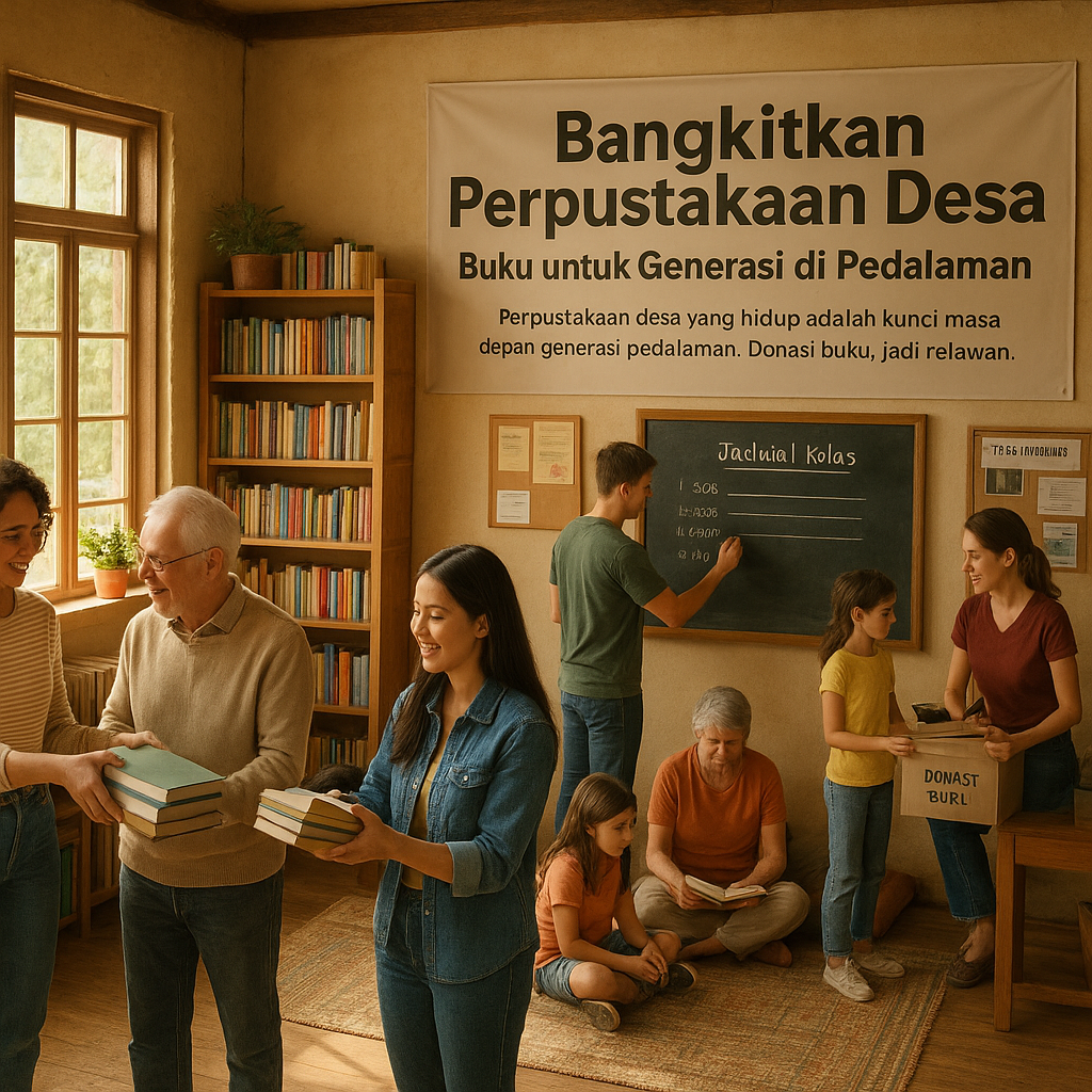Bangkitkan Perpustakaan Desa: Buku untuk Generasi di Pedalaman