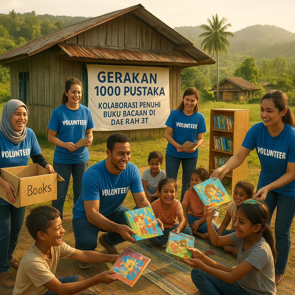 Gerakan 1000 Pustaka: Kolaborasi Penuhi Buku Bacaan di Daerah 3T