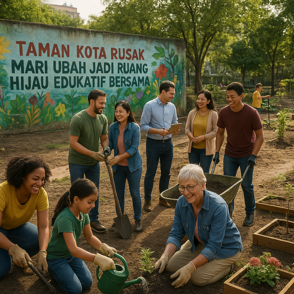 Taman Kota Rusak: Mari Ubah Jadi Ruang Hijau Edukatif Bersama