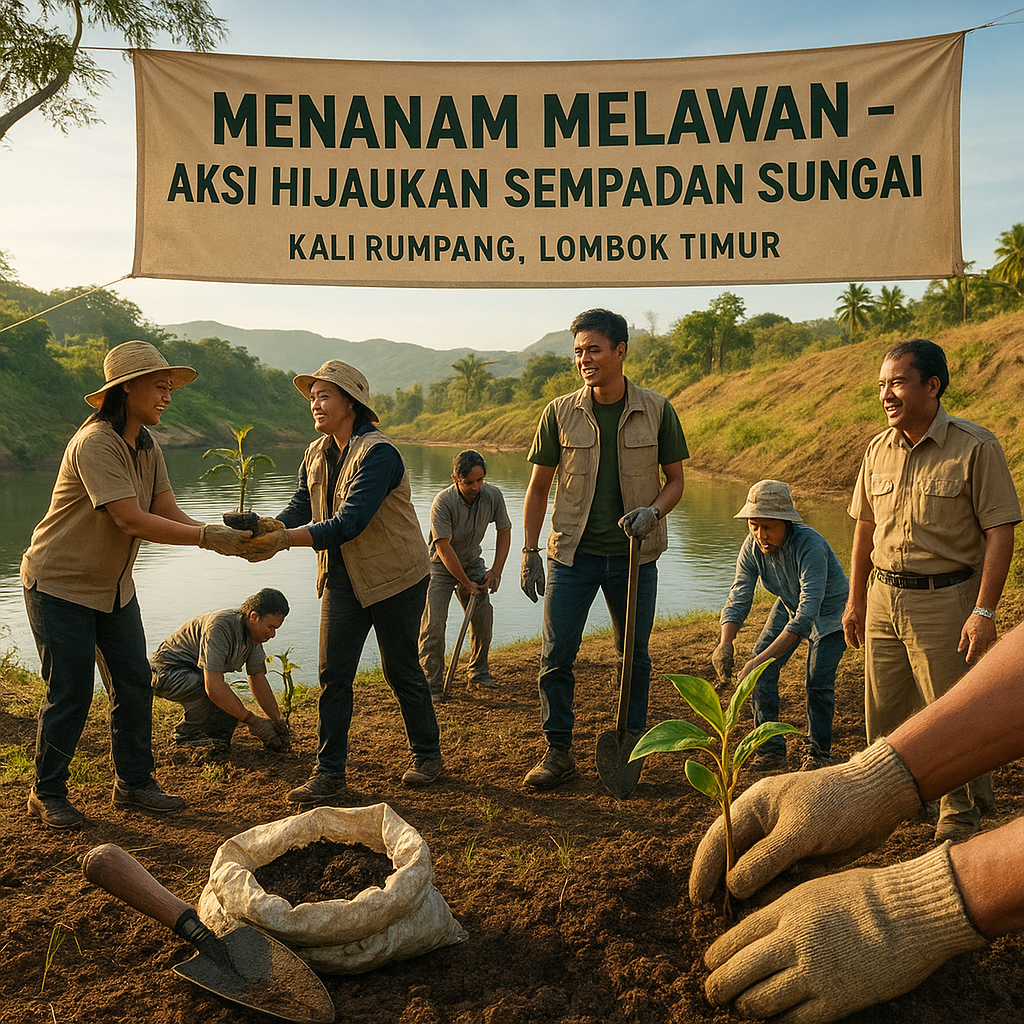 Menanam Melawan: Aksi Hijaukan Sempadan Sungai di Lombok Timur