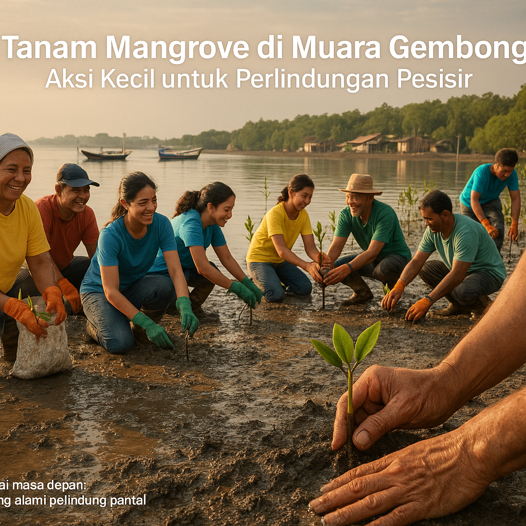 Tanam Mangrove di Muara Gembong: Aksi Kecil untuk Perlindungan Pesisir