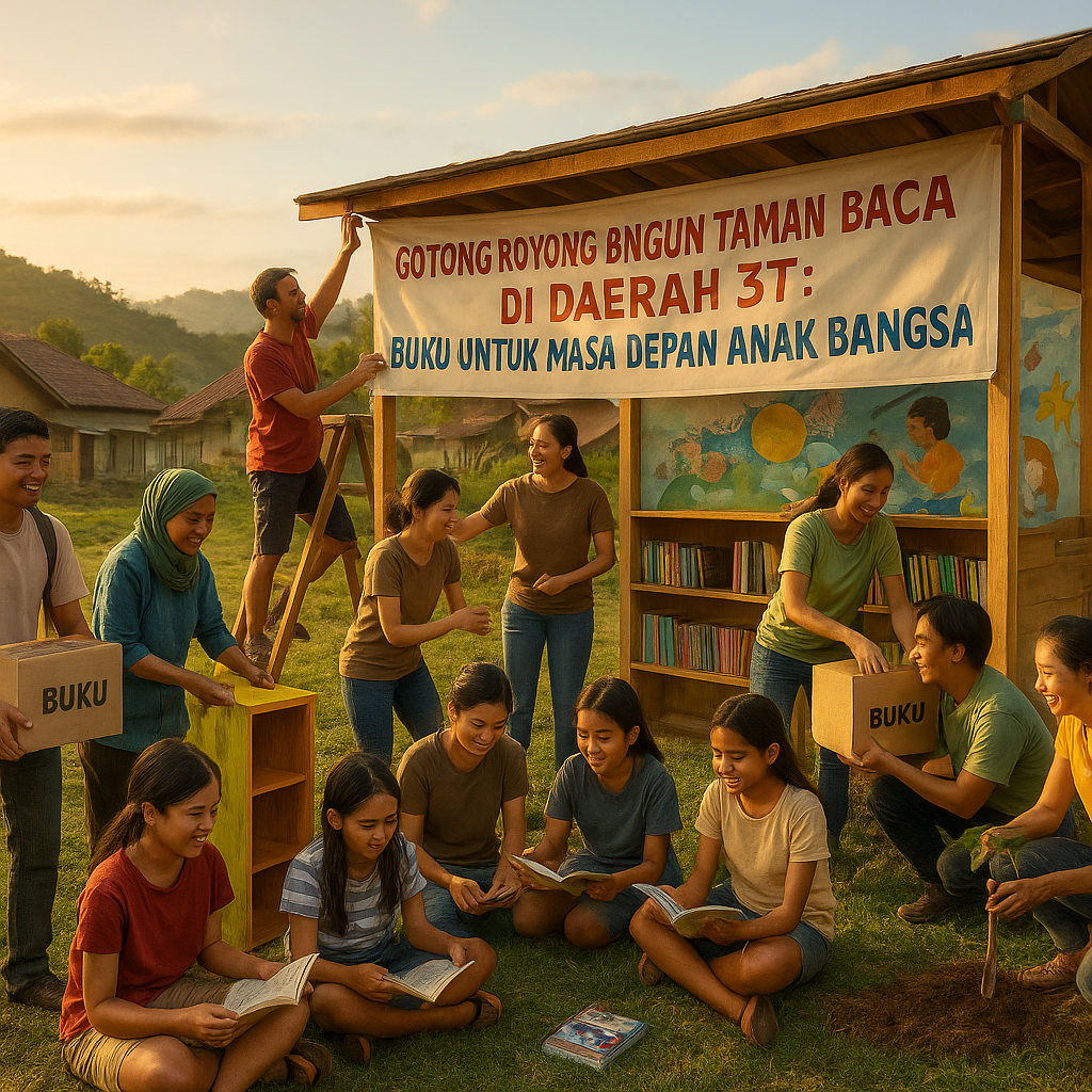 Gotong Royong Bangun Taman Bacara di Daerah 3T: Buku untuk Masa Depan Anak Bangsa
