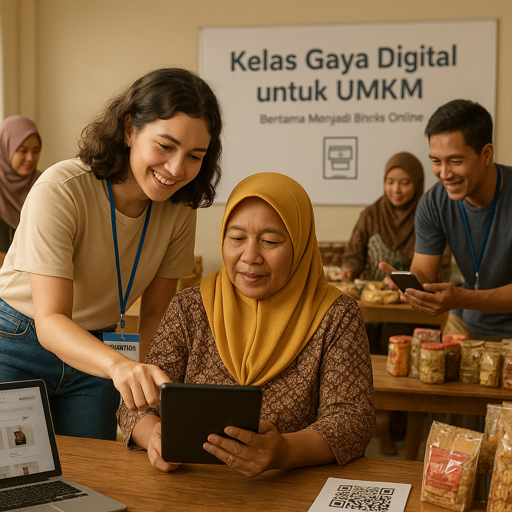 Kelas Gaya Digital untuk UMKM: Relawan Teknologi Membantu Pedagang Kecil Go Online