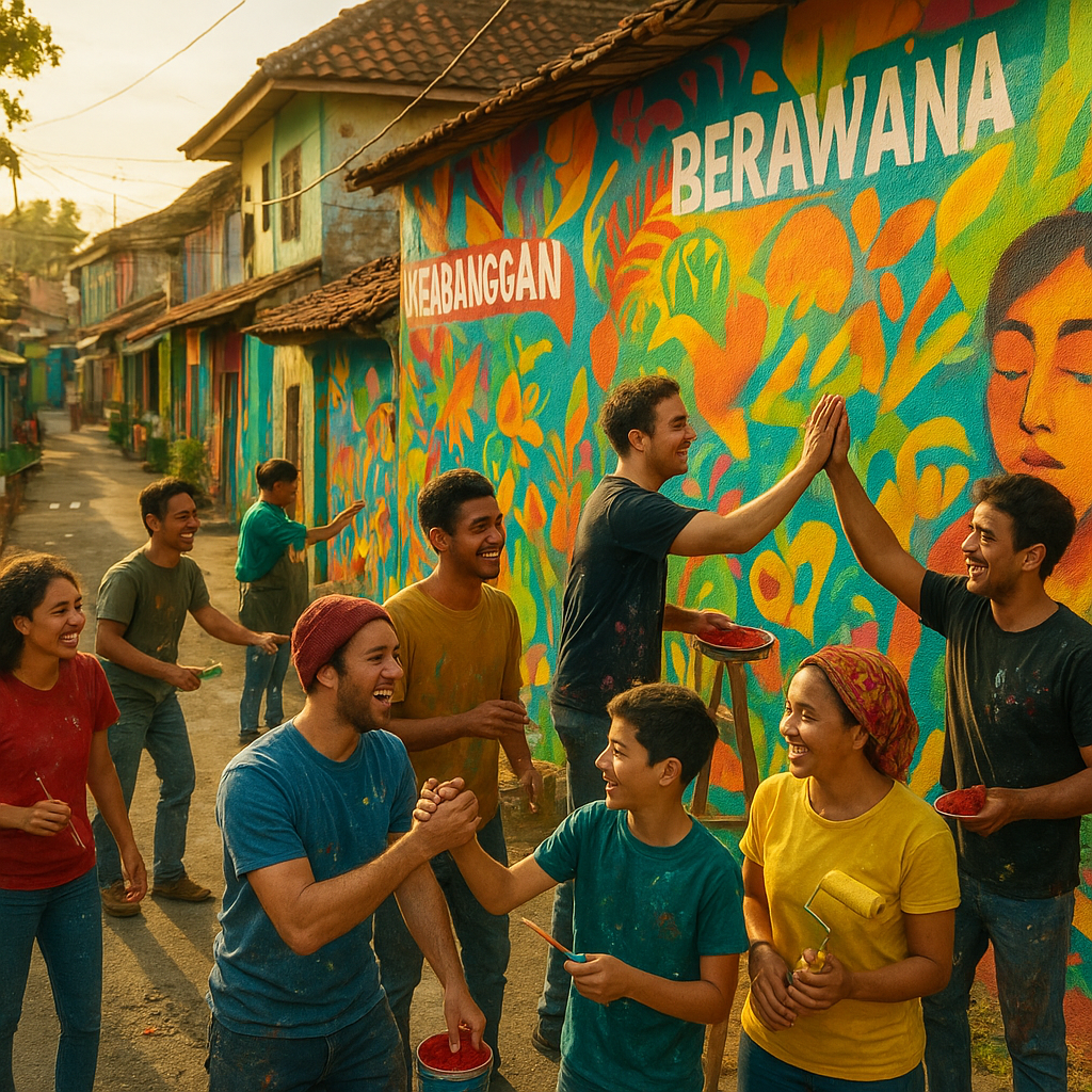 Kampung Warna--Warna Melawan Stigma: Seniman & Pemuda Mural Kampung untuk Tingkatkan Kebanggaan Lokal