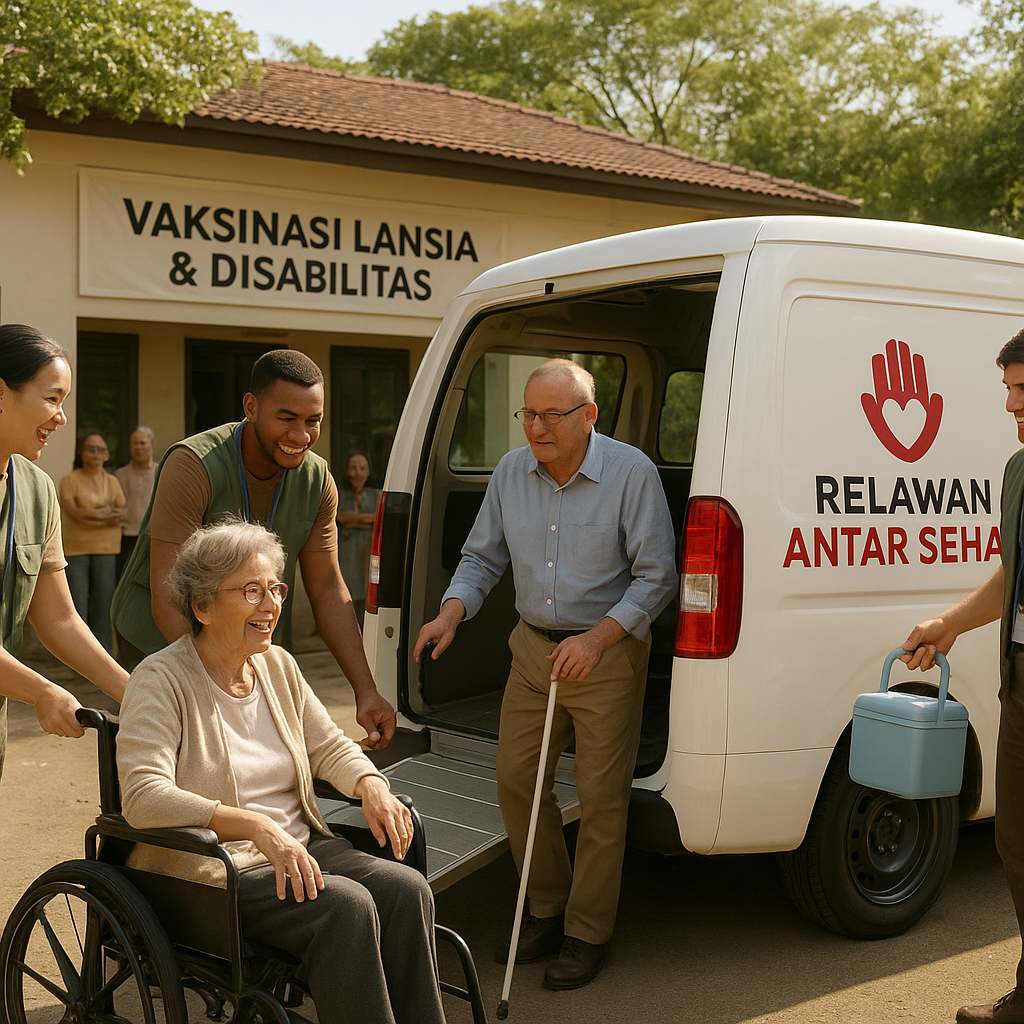 Jemput Bola Vaksinasi Lansia & Disabilitas: Relawan Mobil & Tenaga Bantu Akses Layanan Kesehatan