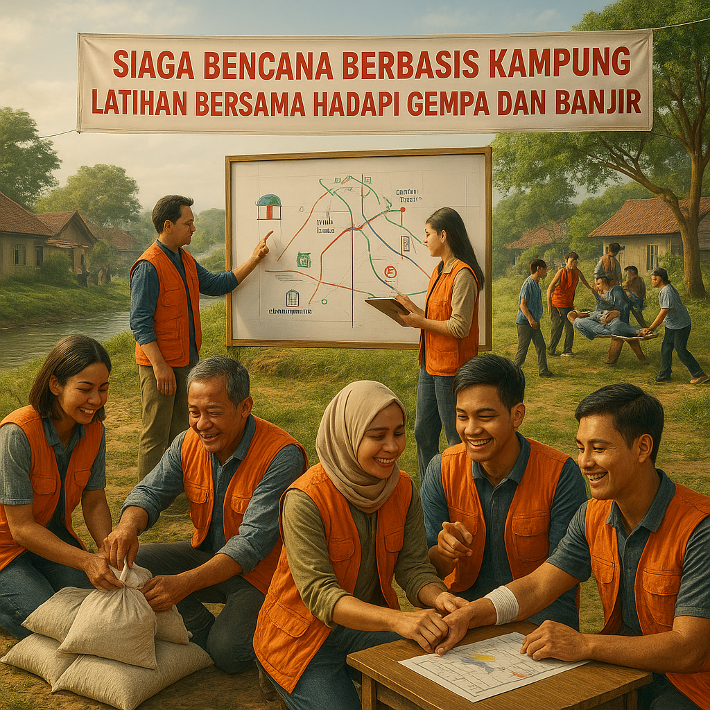 Siaga Bencana Berbasis Kampung: Latihan Bersama Hadapi Gempa dan Banjir
