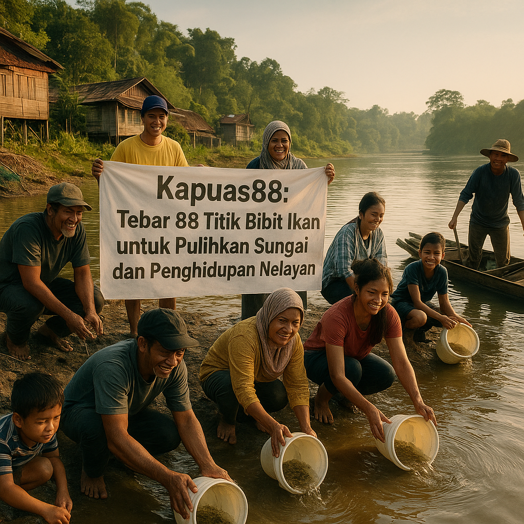 Kapuas88: Tebar 88 Titik Bibit Ikan untuk Pulihkan Sungai dan Penghidupan Nelayan