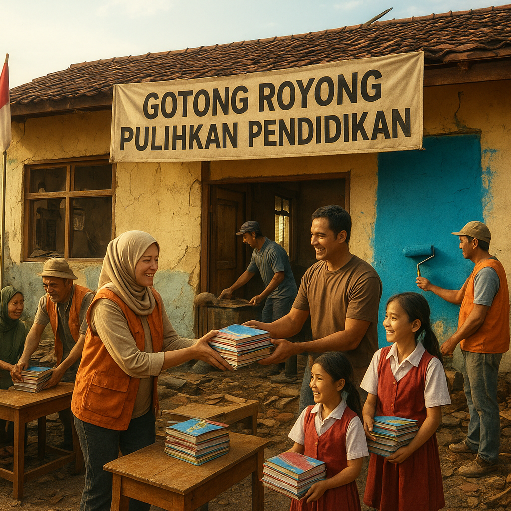 Gotong Royong Pulihkan Pendidikan: Buku dan Fasilitas Rusak Pasca Bencana di Garut