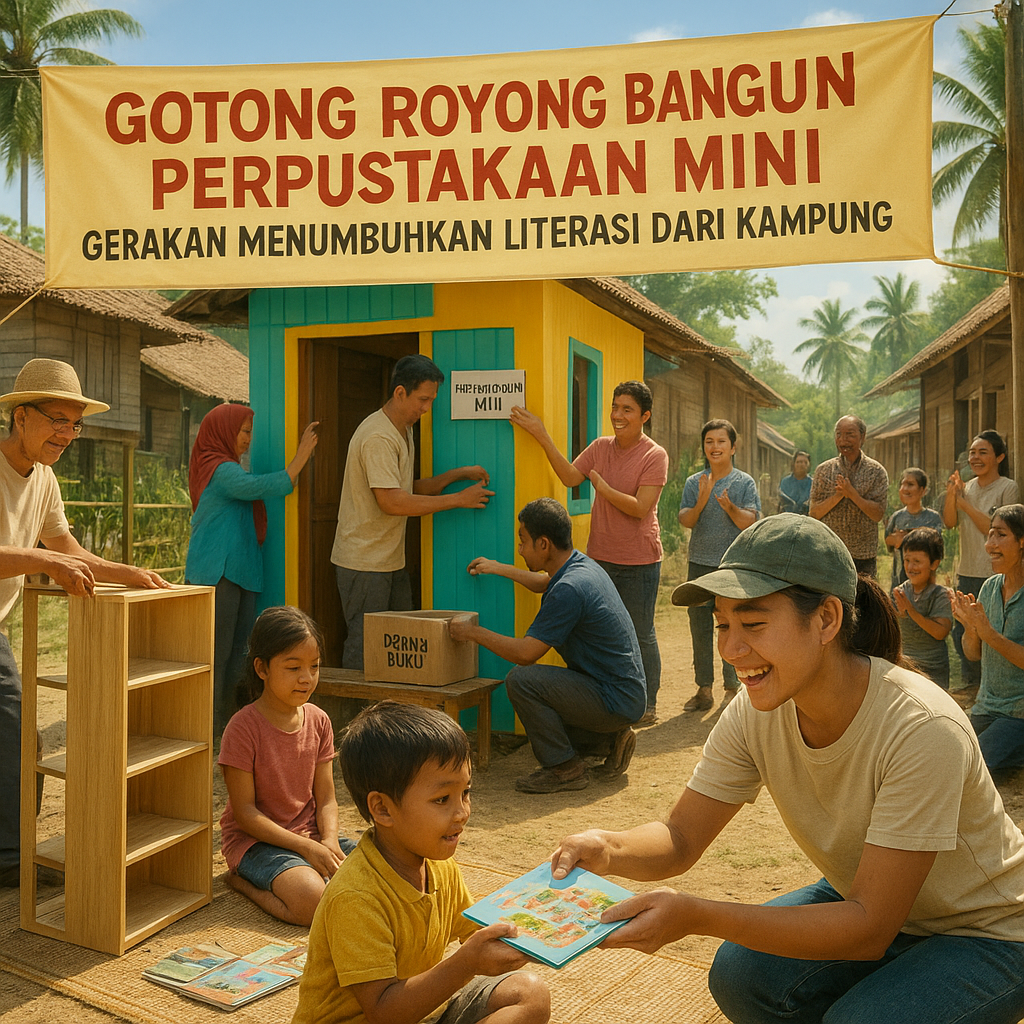 Gotong Royong Bangun Perpustakaan Mini: Gerakan Menumbuhkan Literasi dari Kampung