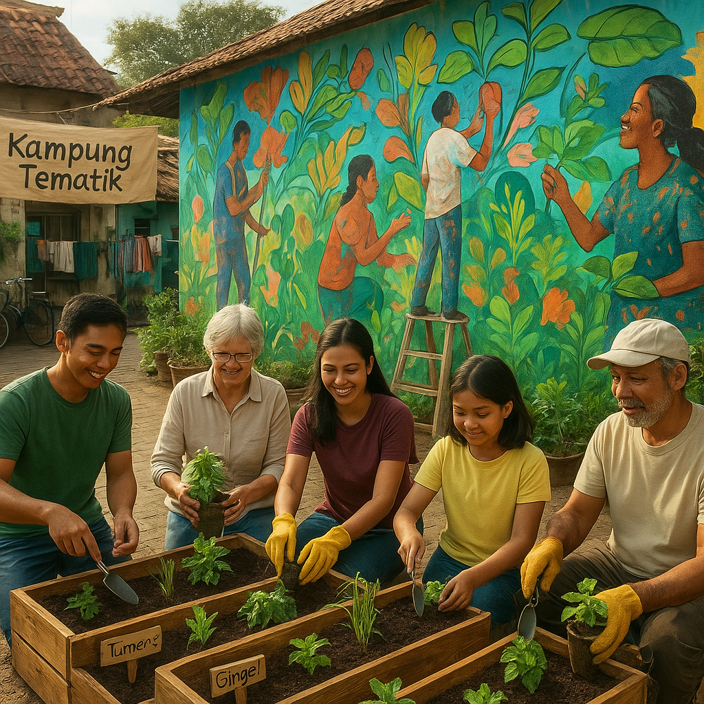 Kampung Tematik: Revitalisasi Lingkungan dengan Seni Mural dan Tanaman Obat