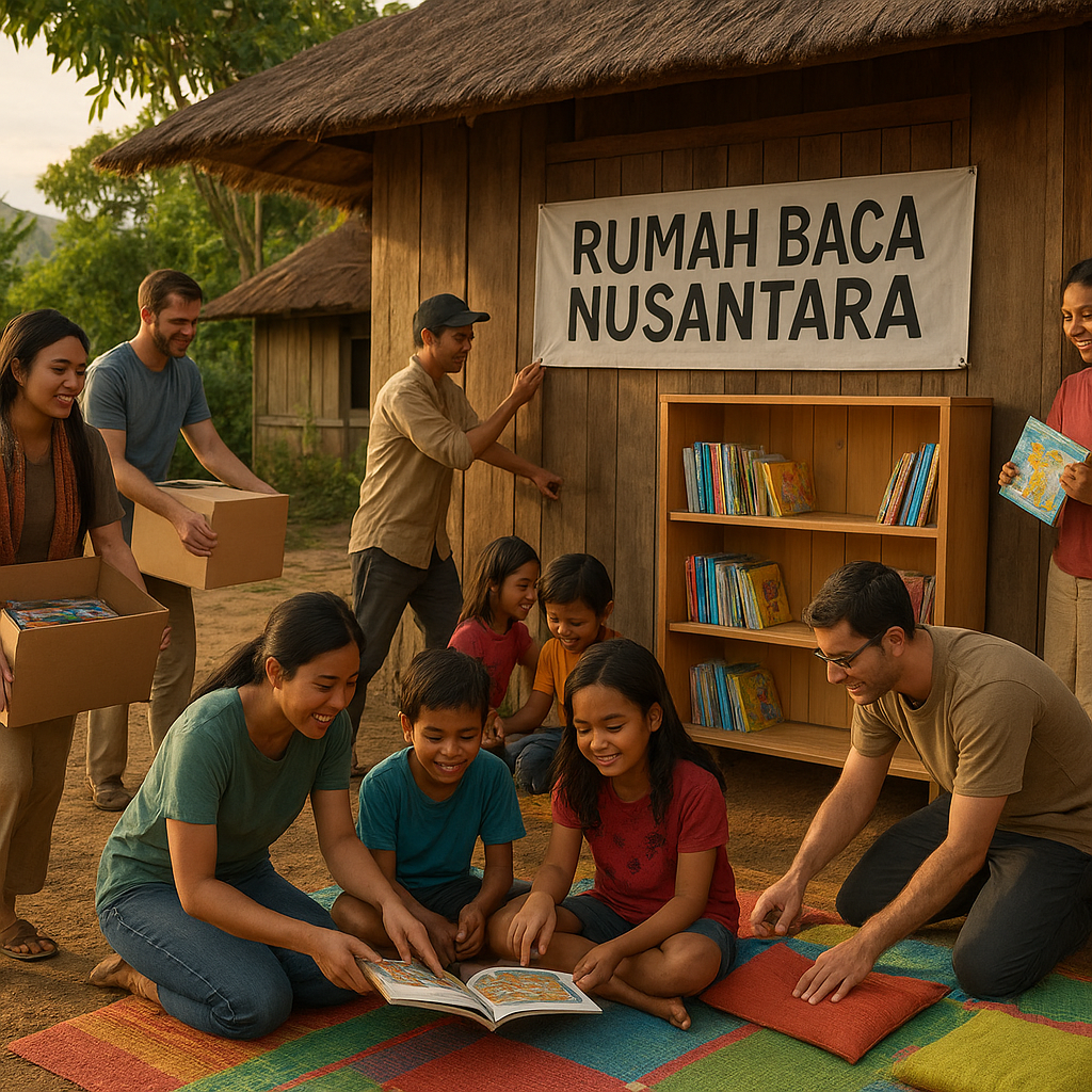Rumah Baca Nusantara: Gerakan Relawan Penuhi Kekurangan Buku di Daerah 3T