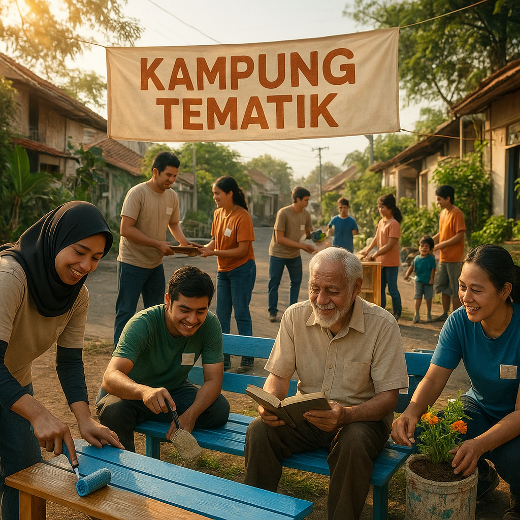Kampung Tematik: Warga dan Relawan Bersinergi Revitalisasi Ruang Publik