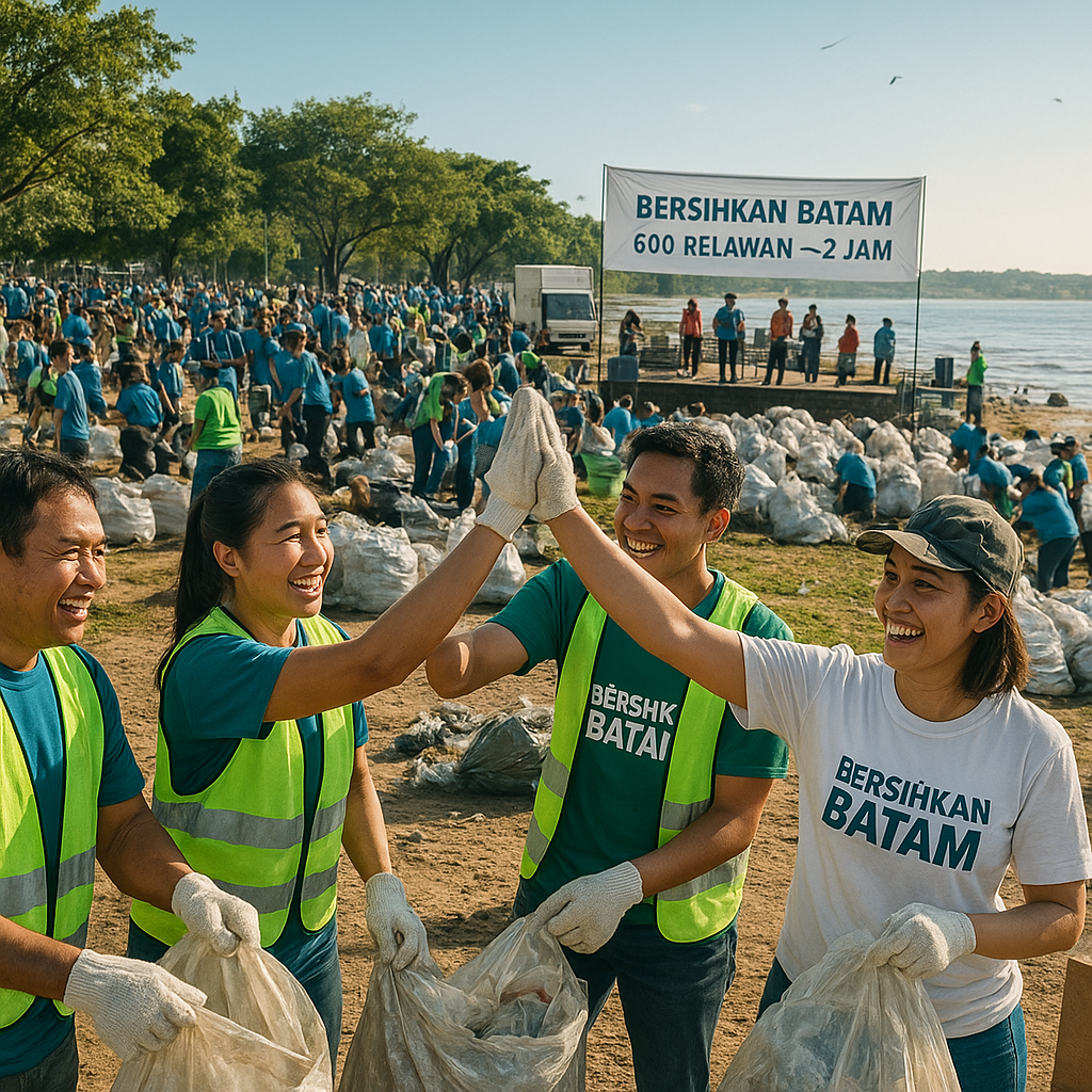 Bersihkan Batam: 600 Relawan Tumpas 10 Ton Sampah dalam 2 Jam