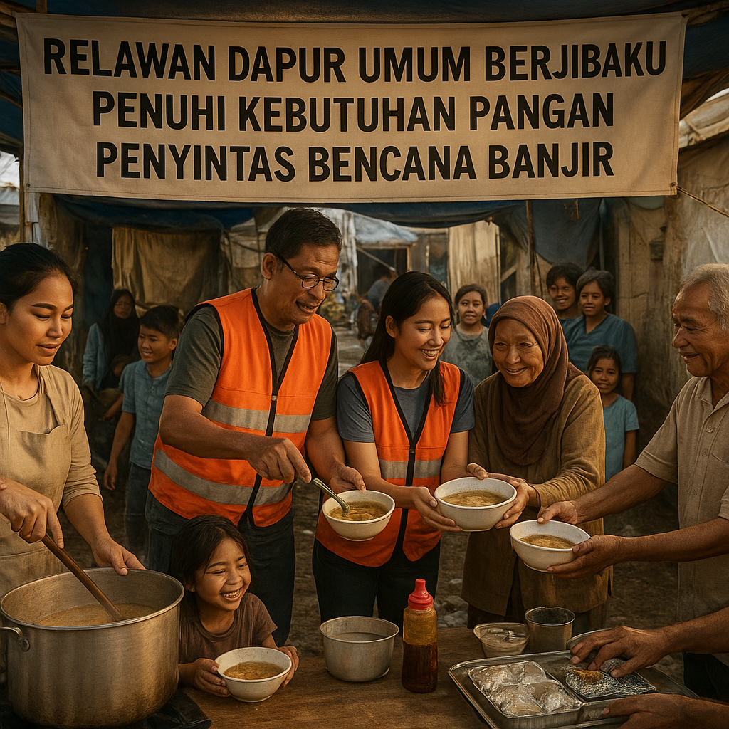 Relawan Dapur Umum Berjibaku Penuhi Kebutuhan Pangan Penyintas Bencana Banjir