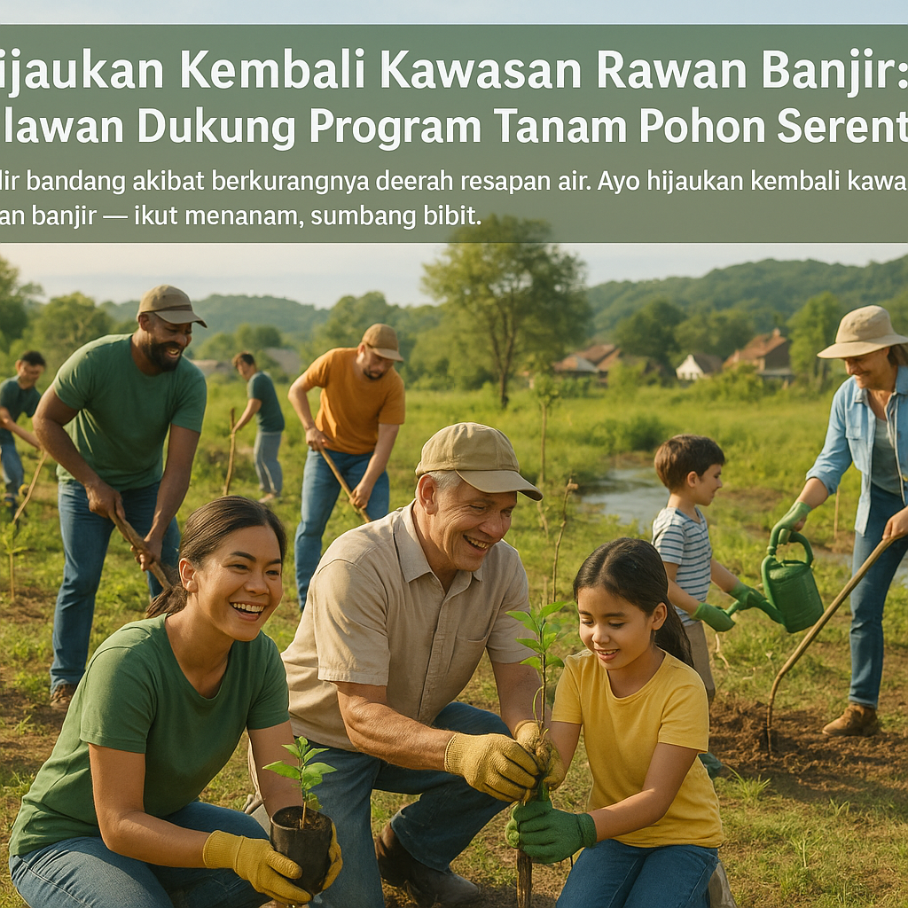 Hijaukan Kembali Kawasan Rawan Banjir: Relawan Dukung Program Tanam Pohon Serentak
