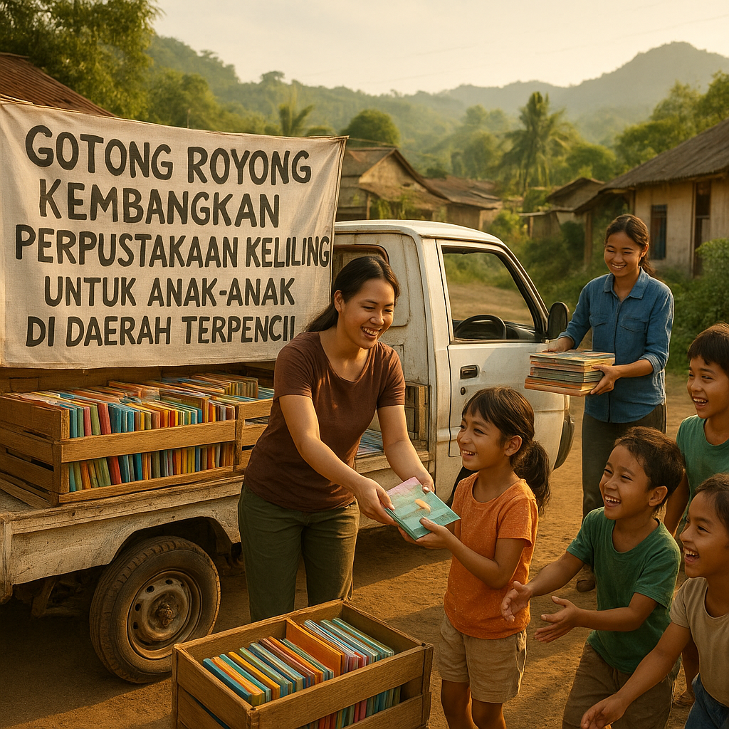 Gotong Royong Kembangkan Perpustakaan Keliling untuk Anak-Anak di Daerah Terpencil