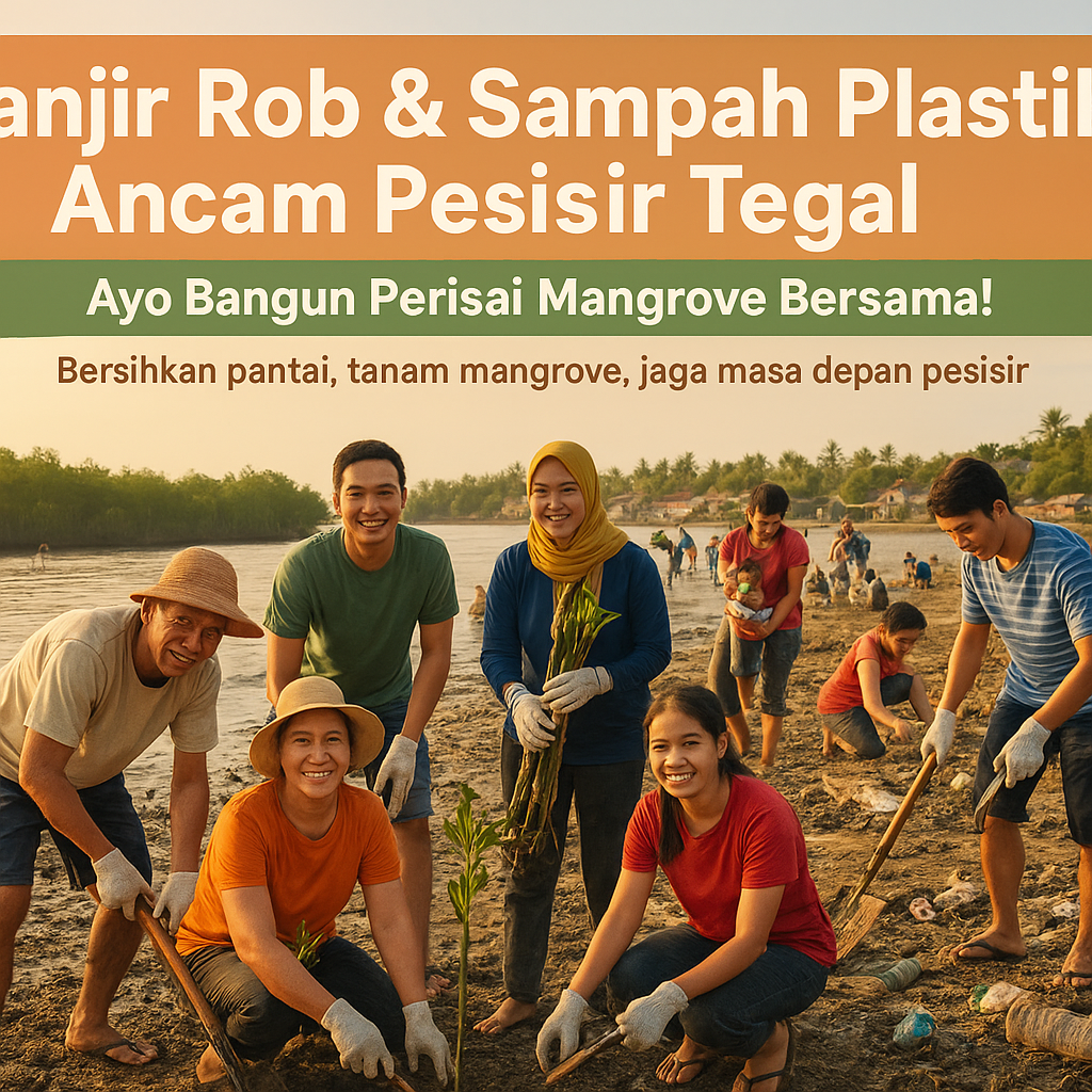 Banjir Rob & Sampah Plastik Ancam Pesisir Tegal, Ayo Bangun Perisai Mangrove Bersama!