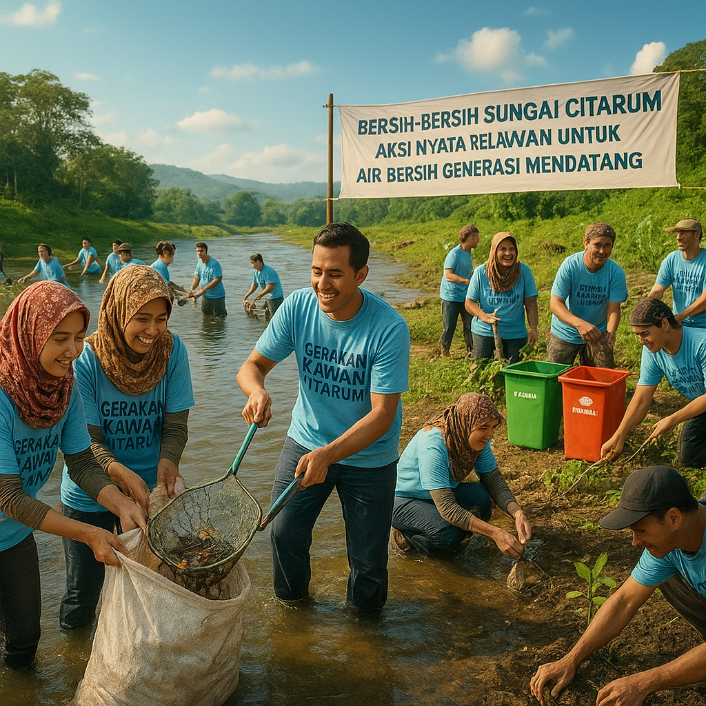 Bersih-bersih Sungai Citarum: Aksi Nyata Relawan untuk Air Bersih Generasi Mendatang
