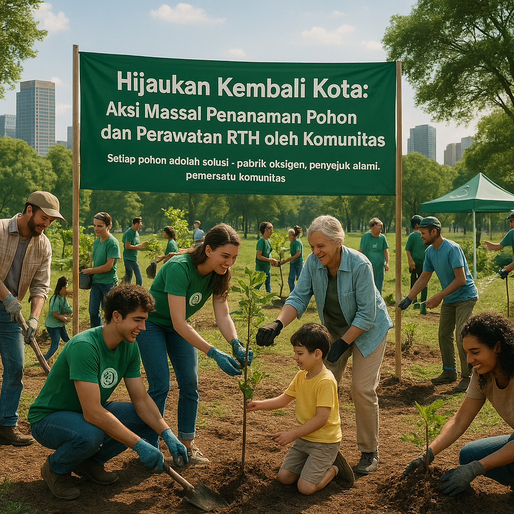 Hijaukan Kembali Kota: Aksi Massal Penanaman Pohon dan Perawatan RTH oleh Komunitas