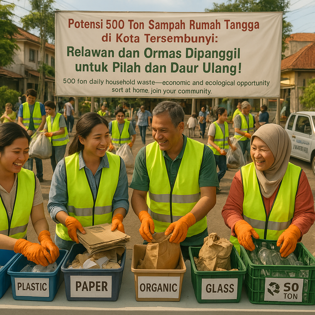 Potensi 500 Ton Sampah Rumah Tangga di Kota Tersembunyi: Relawan dan Ormas Dipanggil untuk Pilah dan Daur Ulang!