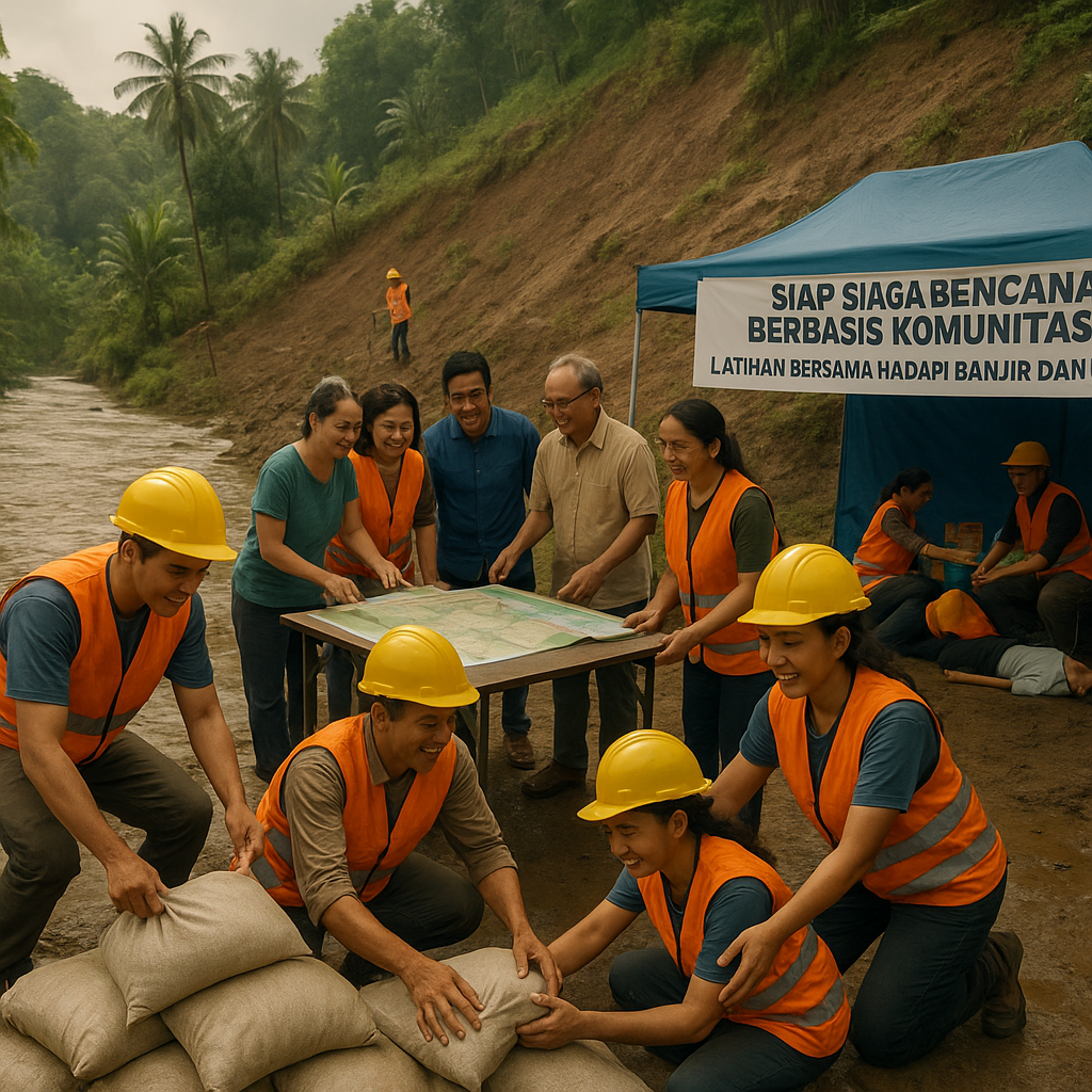 Siap Siaga Bencana Berbasis Komunitas: Latihan Bersama Hadapi Banjir dan Longsor