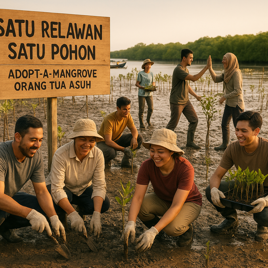 Kampanye 'Satu Relawan Satu Pohon' untuk Rehabilitasi Hutan Mangrove Pesisir Utara Jawa