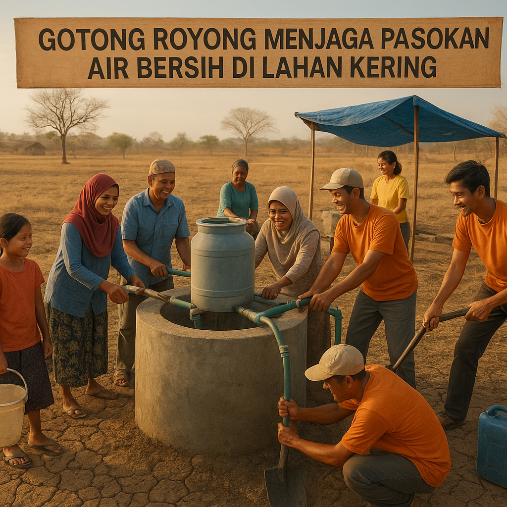 Gotong Royong Menjaga Pasokan Air Bersih di Lahan Kering