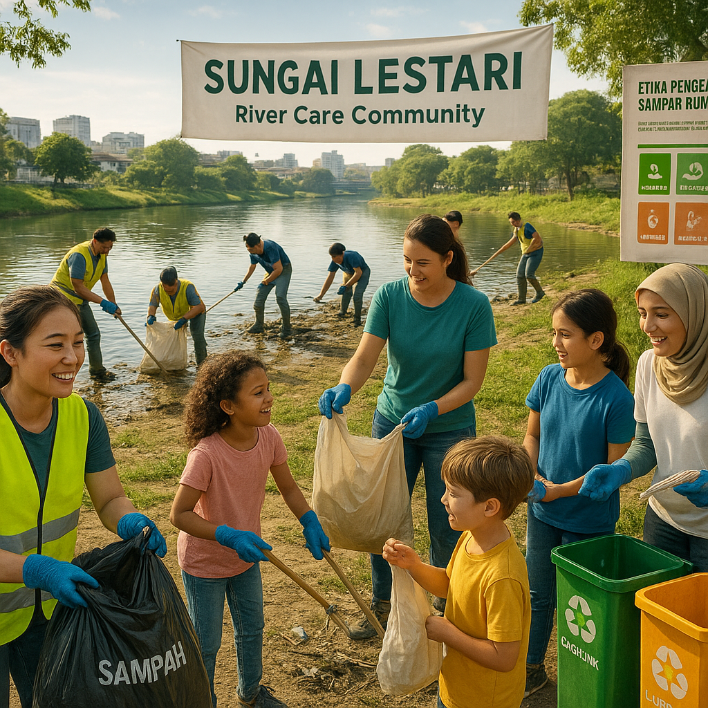 Bersih-bersih Sungai dan Edukasi Pengelolaan Sampah Rumah Tangga oleh Komunitas Pecinta Sungai