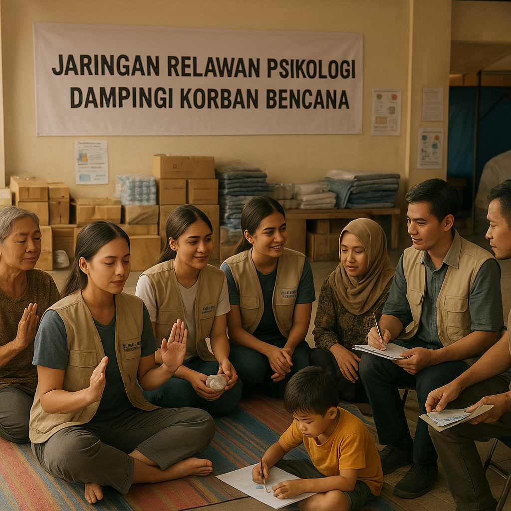 Jaringan Relawan Psikologi Dampingi Korban Bencana dan Keluarga Rentan Stress Pasca Bencana