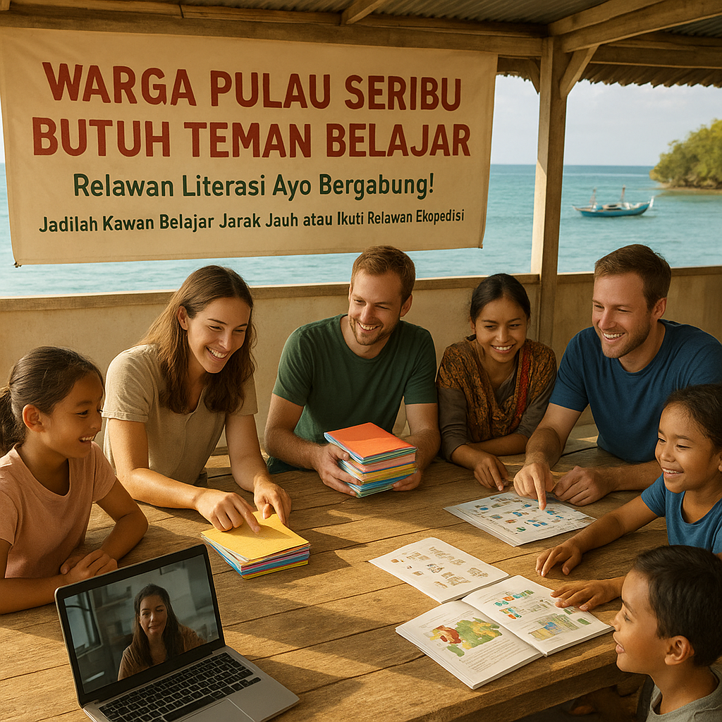 Warga Pulau Seribu Butuh Teman Belajar, Relawan Literasi Ayo Bergabung!