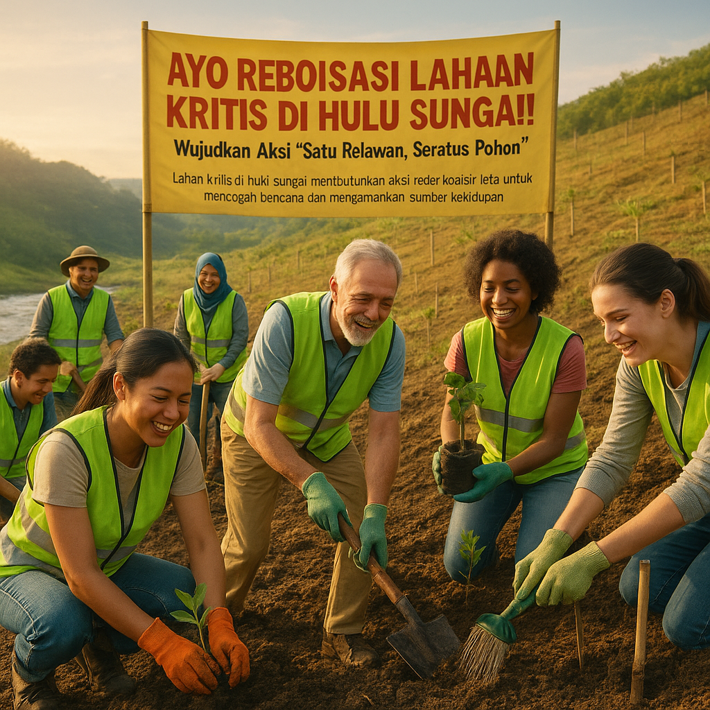 Ayo Reboisasi Lahan Kritis di Hulu Sungai! Wujudkan Aksi 'Satu Relawan, Seratus Pohon'