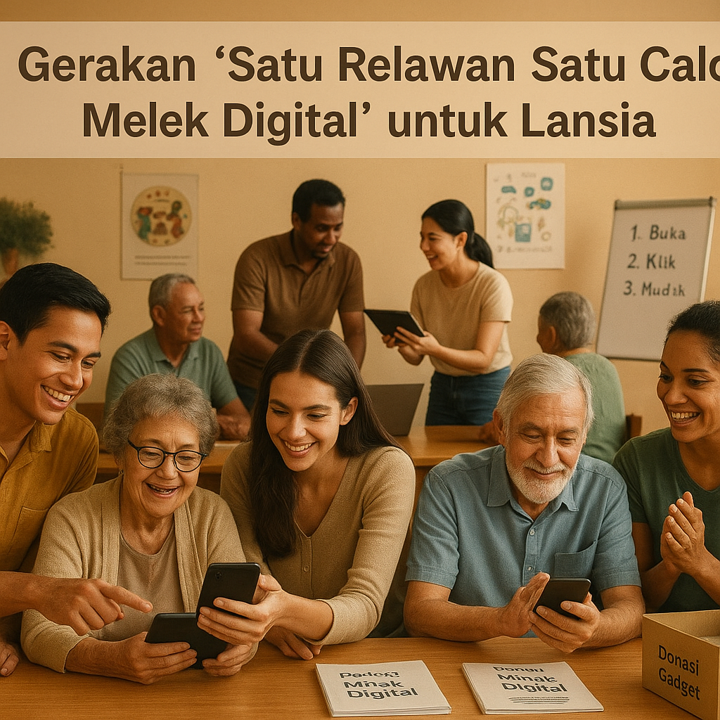 Gerakan 'Satu Relawan Satu Calon Melek Digital' untuk Lansia