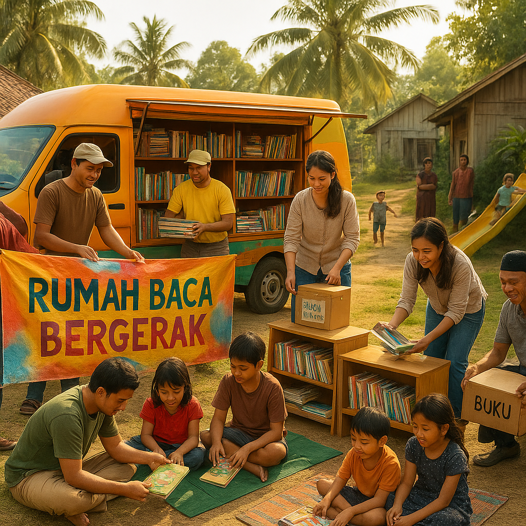 Rumah Baca Bergerak untuk 'Pelosotan' Literasi di Desa Terpencil