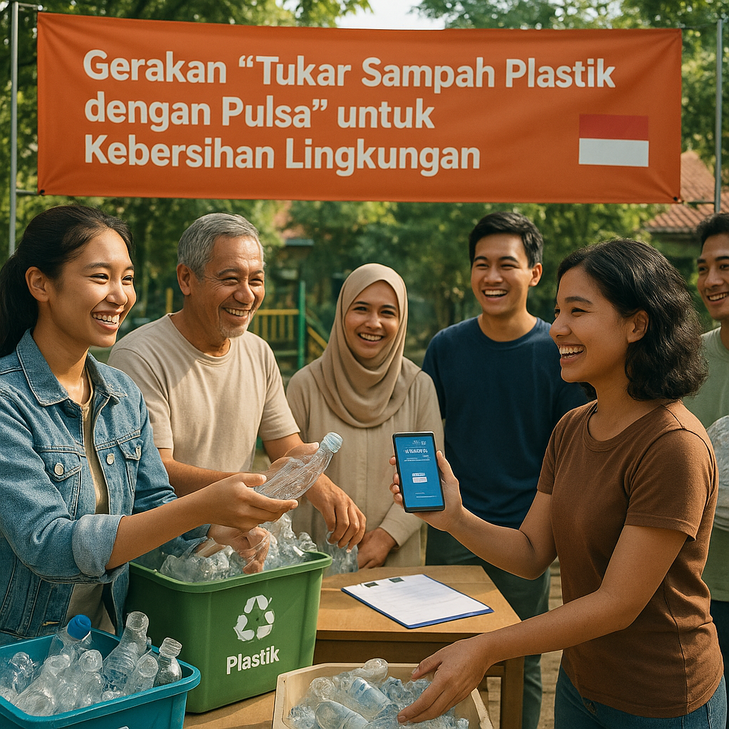 Gerakan 'Tukar Sampah Plastik dengan Pulsa' untuk Kebersihan Lingkungan