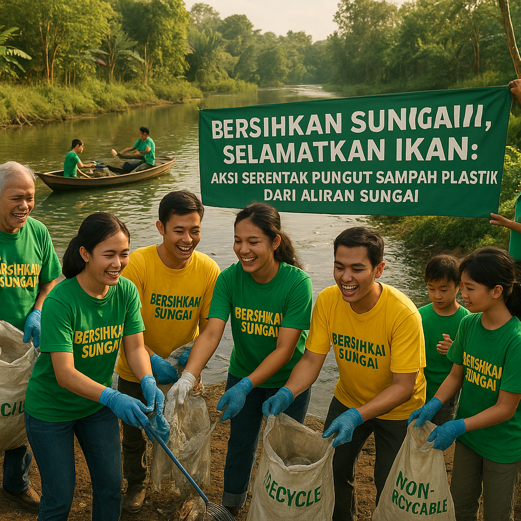 Bersihkan Sungai, Selamatkan Ikan: Aksi Serentak Pungut Sampah Plastik dari Aliran Sungai