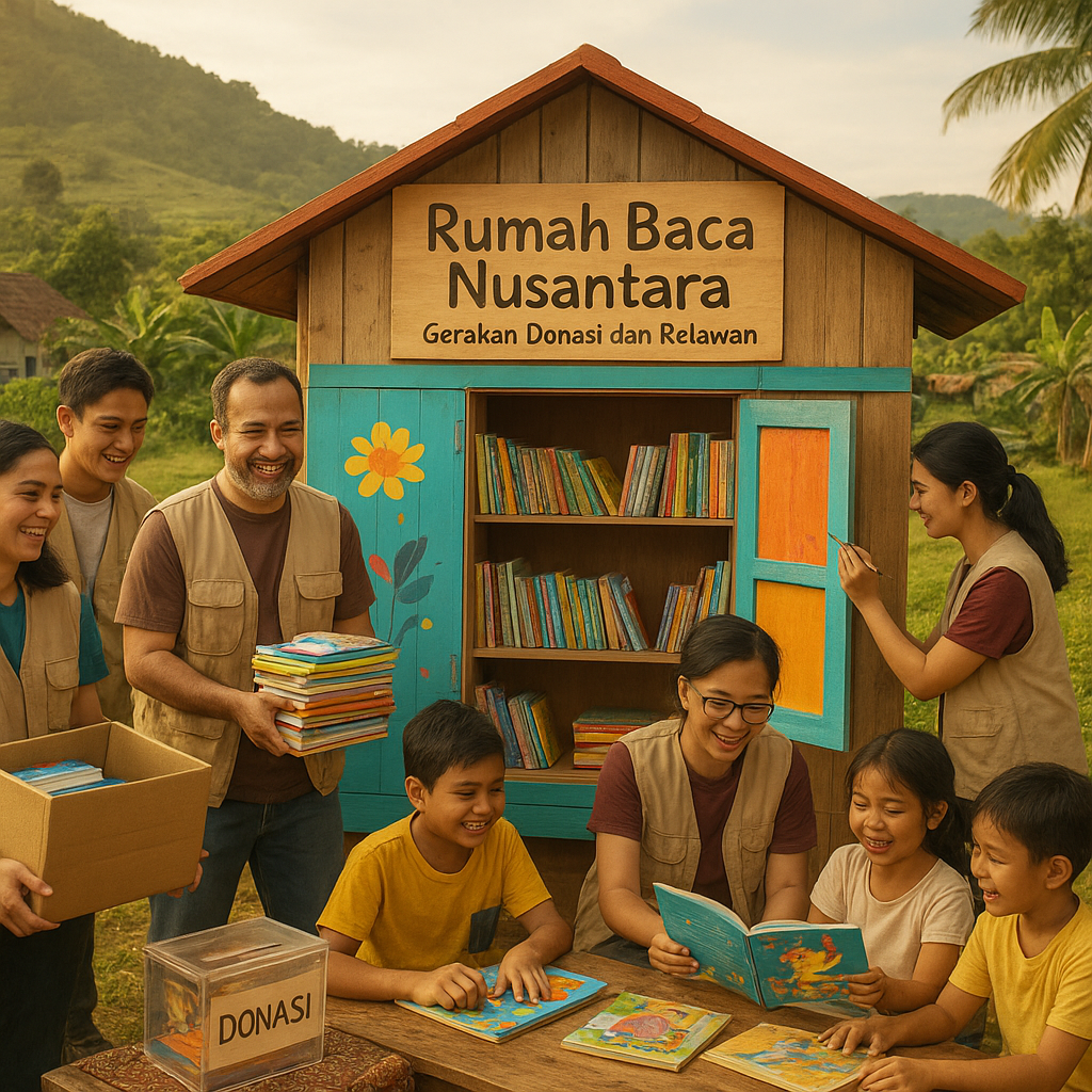 Rumah Baca Nusantara: Gerakan Donasi dan Relawan untuk Perpustakaan Mini di Daerah 3T