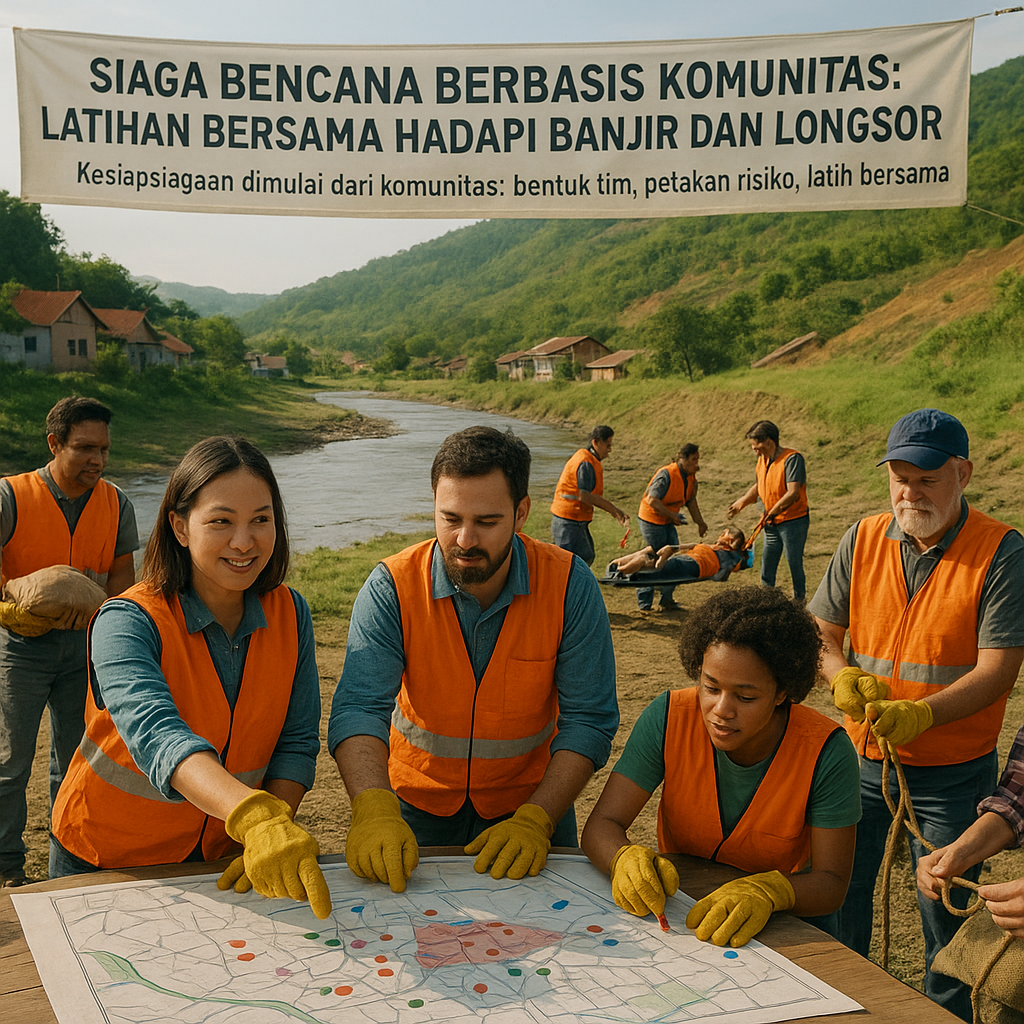Siaga Bencana Berbasis Komunitas: Latihan Bersama Hadapi Banjir dan Longsor