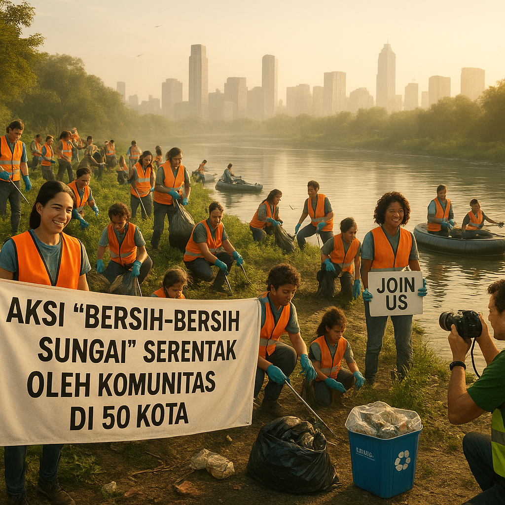 Aksi 'Bersih-Bersih Sungai' Serentak oleh Komunitas di 50 Kota