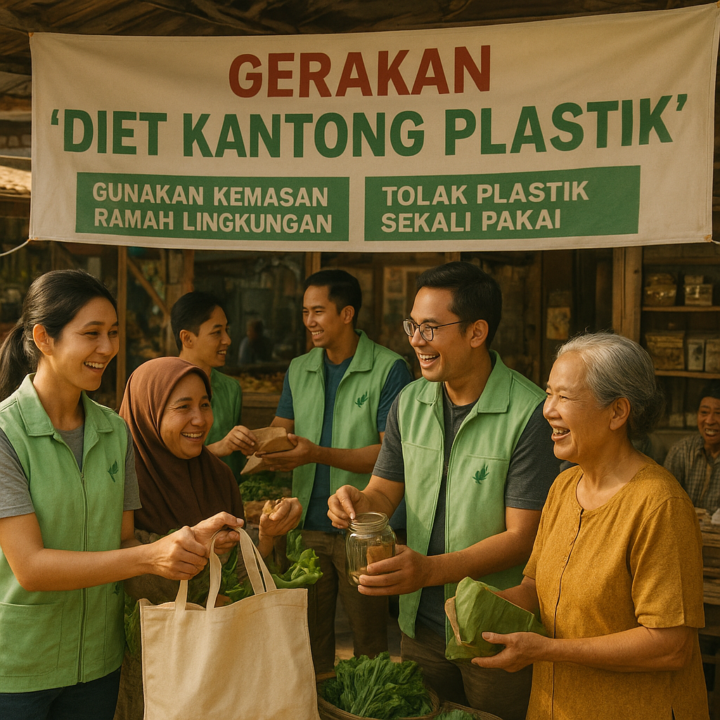 Gerakan ‘Diet Kantong Plastik’: Ajak Pasar Tradisional dan Warung Beralih ke Kemasan Ramah Lingkungan