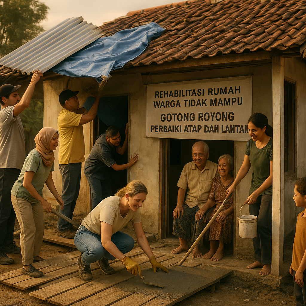 Rehabilitasi Rumah Warga Tidak Mampu: Gotong Royong Perbaiki Atap dan Lantai