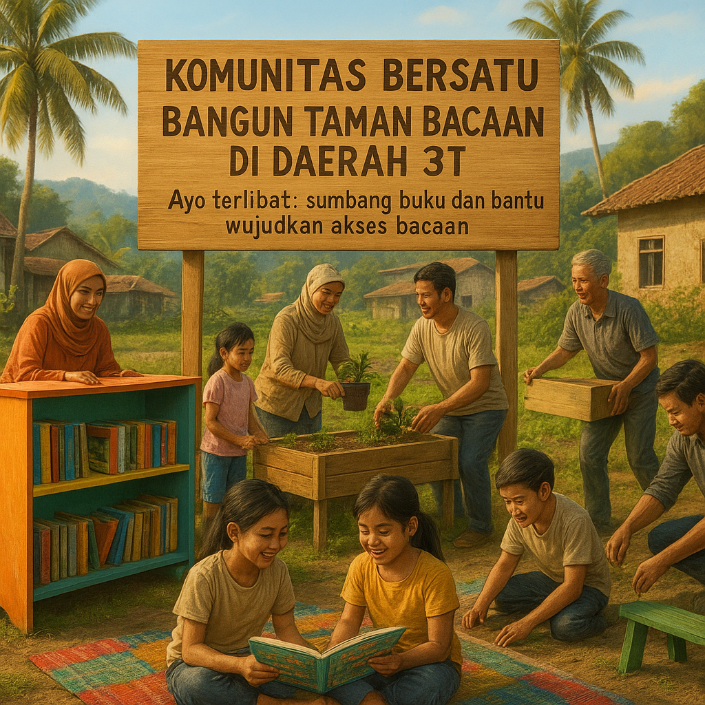 Komunitas Bersatu Bangun Taman Bacaan di Daerah 3T