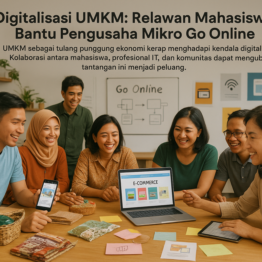 Digitalisasi UMKM: Relawan Mahasiswa Bantu Pengusaha Mikar Go Online