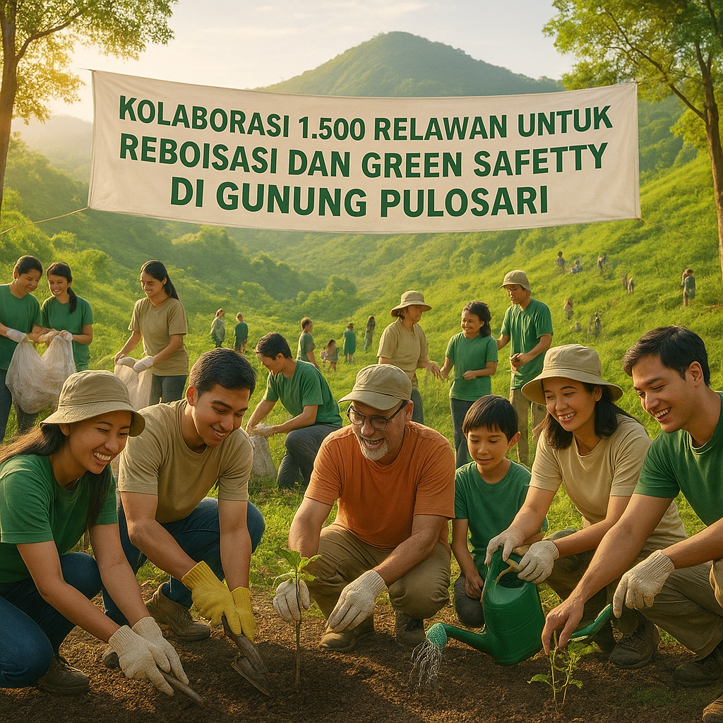 Kolaborasi 1.500 Relawan untuk Reboisasi dan Green Safety di Gunung Pulosari
